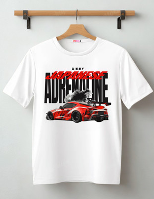 DIBBY Printed Men Round Neck White T-Shirt