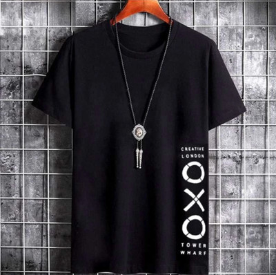 RAPZOD Graphic Print Men Round Neck Black T-Shirt