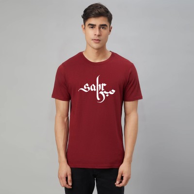 DJIN Typography Men Round Neck Maroon T-Shirt