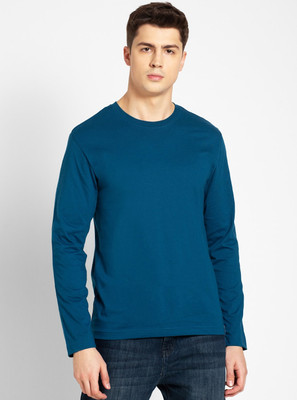 JOCKEY Solid Men Round Neck Blue T-Shirt
