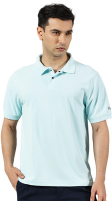 RSO Outfits Solid Men Polo Neck Light Blue T-Shirt