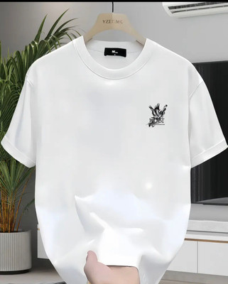 SISTAS Printed Men Round Neck White T-Shirt