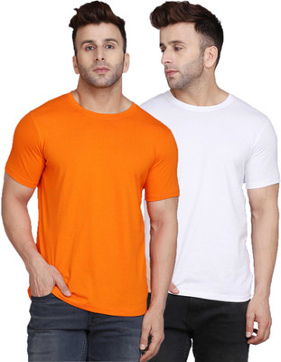 SLOWLORIS Solid Men Round Neck Multicolor T-Shirt