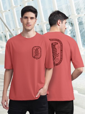 Bullmer Printed Men Round Neck Red T-Shirt