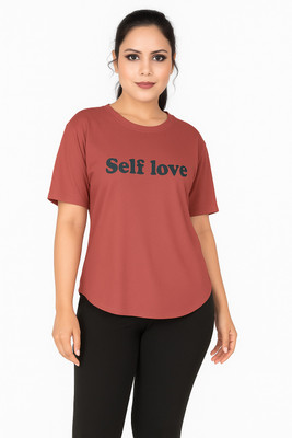 MYo2 Printed Women Round Neck Reversible Pink T-Shirt