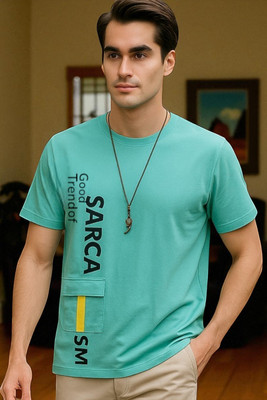 FAOES Printed Men Round Neck Green T-Shirt