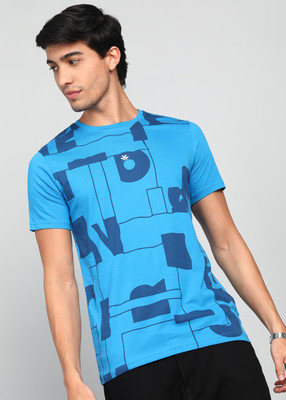WROGN Printed Men Round Neck Blue T-Shirt