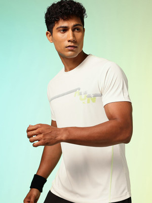 HRX by Hrithik Roshan Solid Men Round Neck White T-Shirt