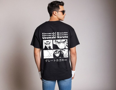 JoyandHappiness Printed, Typography Men Round Neck Black T-Shirt