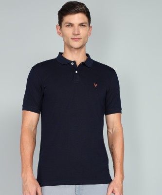 Allen Solly Solid Men Polo Neck Blue T-Shirt