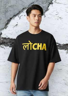 TRANZMOG Printed Men Round Neck Black T-Shirt