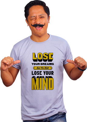 Mooch Wale Printed Men Round Neck Purple T-Shirt