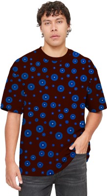 SONI BROS Printed Men Round Neck Maroon T-Shirt