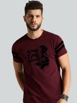 Trends Tower Printed Men Round Neck Maroon T-Shirt