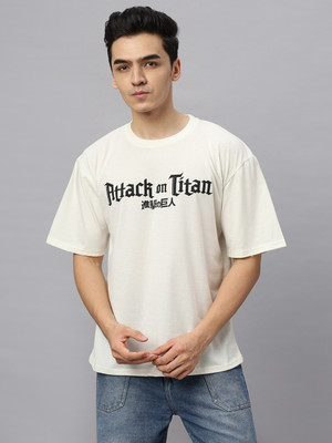 Crazybee - CB Graphic Print Men Round Neck Beige T-Shirt