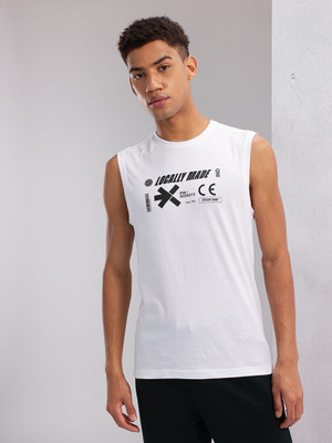 HRX by Hrithik Roshan Printed Men Round Neck White T-Shirt
