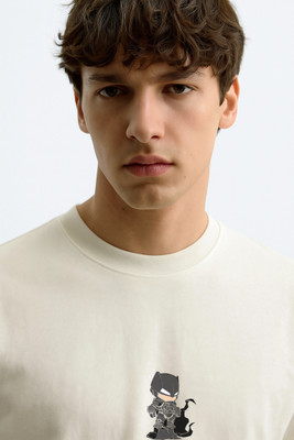 Teesverse Solid, Superhero Men Round Neck Beige T-Shirt