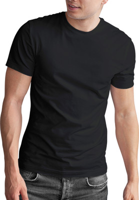 Cool Plus Solid Men Round Neck Black T-Shirt