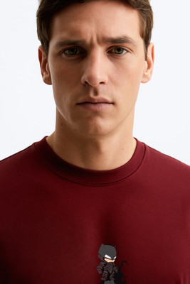 Teesverse Superhero Men Round Neck Maroon T-Shirt