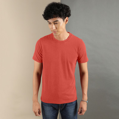 FTX Solid Men V Neck Red T-Shirt