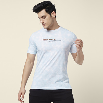 Ajile By Pantaloons Printed Men Round Neck Blue T-Shirt
