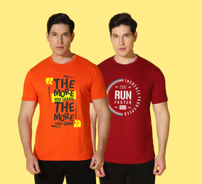 WOOSTRO Typography Men Round Neck Multicolor T-Shirt