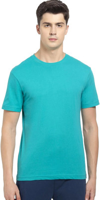 JOCKEY Solid Men Round Neck Light Blue T-Shirt