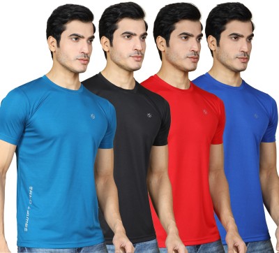 SUPERSQUAD Solid Men Round Neck Red, Black, Dark Blue, Blue T-Shirt