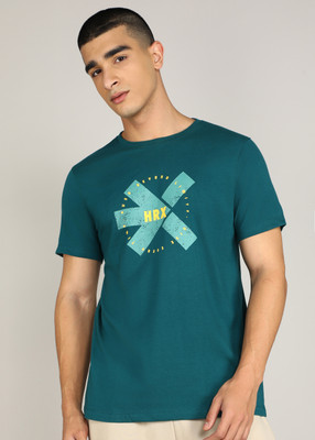 HRX by Hrithik Roshan Graphic Print Men Round Neck Green T-Shirt