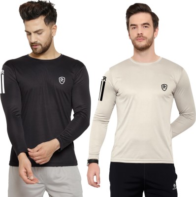 Cruister Sporty Men Round Neck Black, Grey T-Shirt