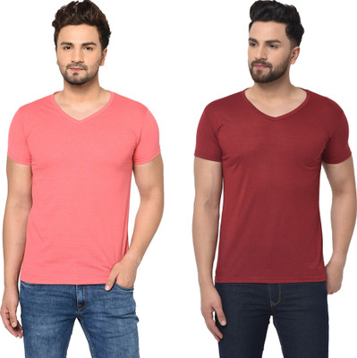 Tresna Fab Solid Men V Neck Multicolor T-Shirt