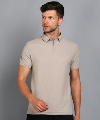 Alan Jones Solid Men Polo Neck Grey T-Shirt