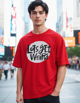 Smartees Printed Men Round Neck Red T-Shirt