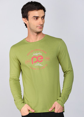 PETER ENGLAND Solid Men Round Neck Pink T-Shirt
