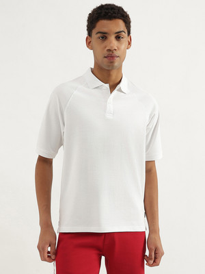 United Colors of Benetton Solid Men Polo Neck White T-Shirt