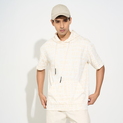 Street 808 by Pantaloons Solid Men Round Neck White T-Shirt