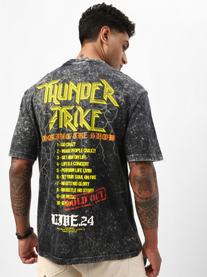 BEWAKOOF Graphic Print Men Round Neck Black T-Shirt