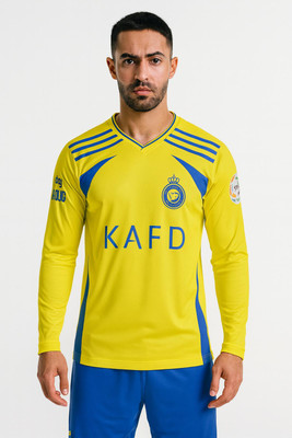 ponss Printed Men V Neck Yellow T-Shirt