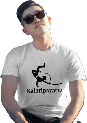 VASAL Solid, Printed Men Round Neck White T-Shirt