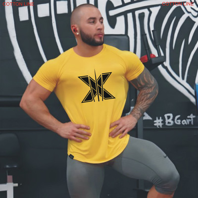 SPOWEARY Printed Men Round Neck Yellow T-Shirt