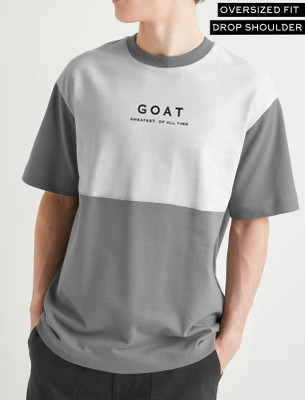 TRIPR Colorblock Men Round Neck Grey, White T-Shirt