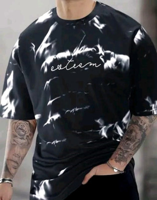 DRVP Printed Men Round Neck Black T-Shirt