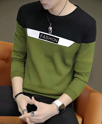 Autna Solid Men Round Neck Dark Green T-Shirt