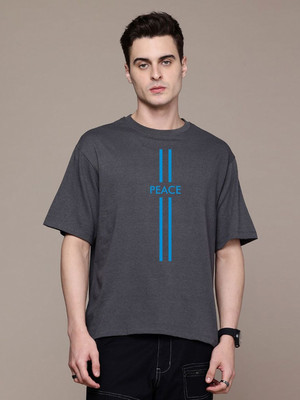 Moda Rapido Graphic Print Men Round Neck Grey T-Shirt