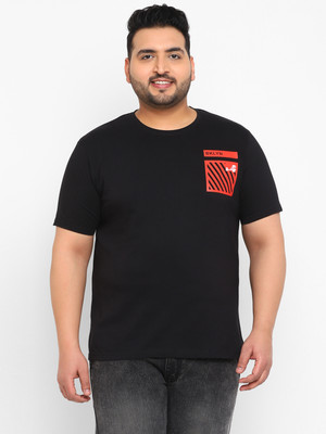 Urbano Plus Graphic Print Men Round Neck Black T-Shirt