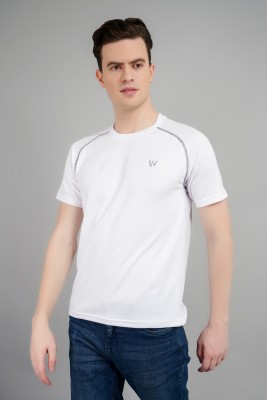 Lee Werks Solid Men Round Neck White T-Shirt