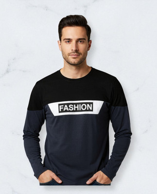 FASHIUM Printed Men Round Neck Grey T-Shirt