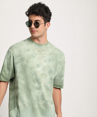 THE BEAR HOUSE Tie & Dye Men Round Neck Green T-Shirt