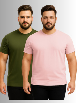KART BLACK Solid Men Round Neck Gold T-Shirt