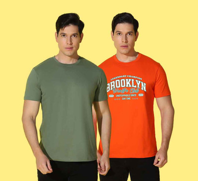 WOOSTRO Printed Men Round Neck Multicolor T-Shirt